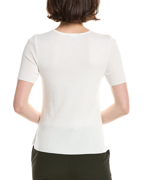 Tahari ASL Petite Pullover Weiß Small 3