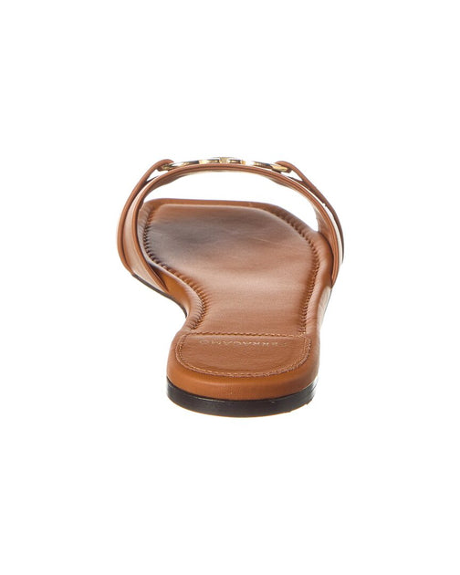 Salvatore Ferragamo Leah Ornament Leather Sandal Brown US 7 4