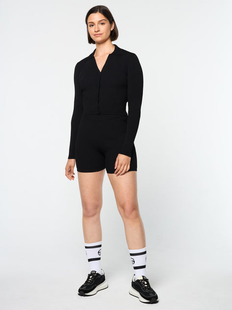 Sergio Tacchini Magreta Rib Cardigan Black Small 3