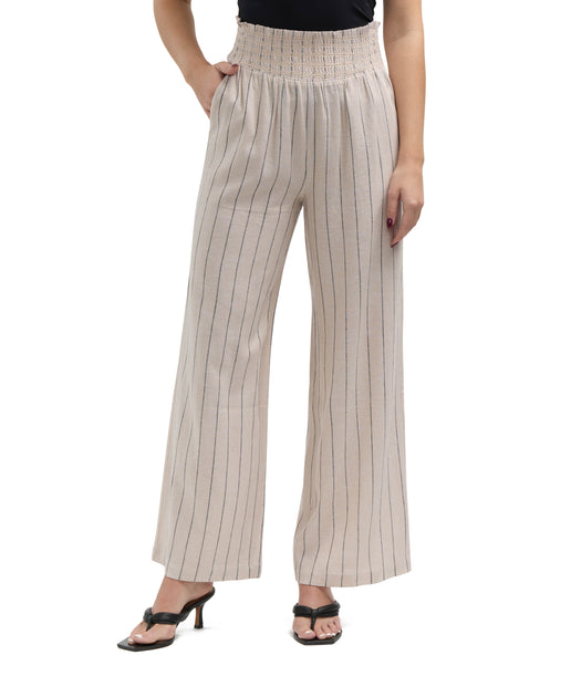 Ellen Tracy Smocked Wide Leg Pant Blue Small 2