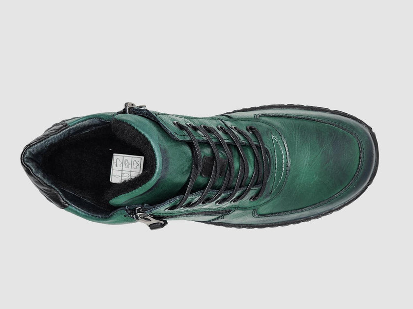 KCR Group Everyday Wool-Lined Zip-Up Leather Boots Green US 7 4