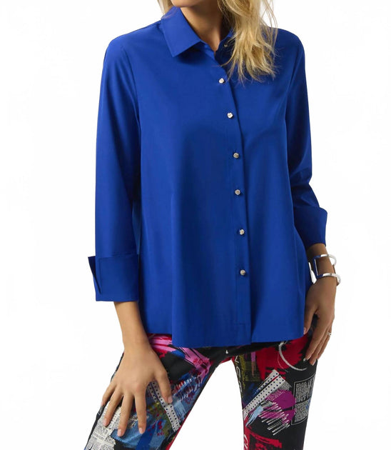 Joseph Ribkoff Boxy Shirt Blue Size XL 2