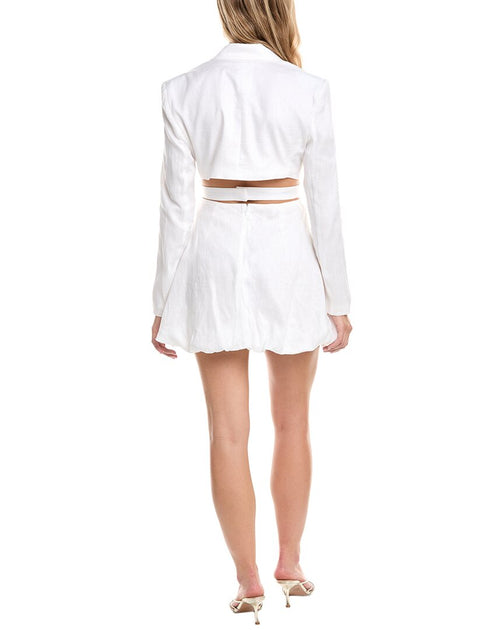 Bardot Sintra Linen Blazer Dress White US 4 3