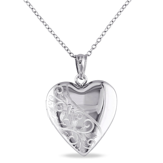 Mimi & Max Heart Locket Pendant Silver 2