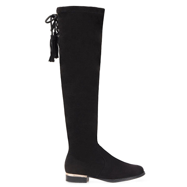 Andrea Over The Knee Low Heel Boots Black US 5 4