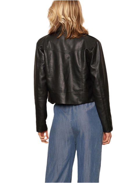 EN CREME Moto Jacket Black Large 4