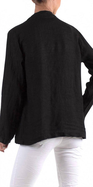 GIGI MODA Sabrina Leinen Langarm Blazer Braun Einheitsgröße 4