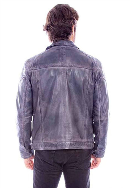 Scully Men's Washed Lamb Leather Jacket Purple XLarge 3