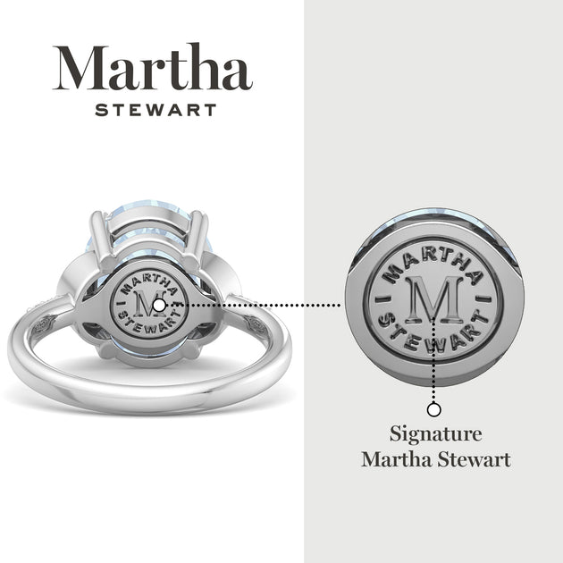 Martha Stewart Oval Gemstone Ring Blue US 6 4