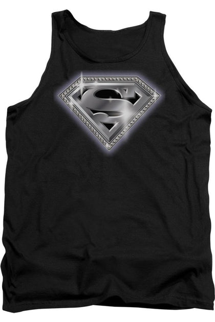 Gildan Superman Bling Shield Tank Top Black Medium 2
