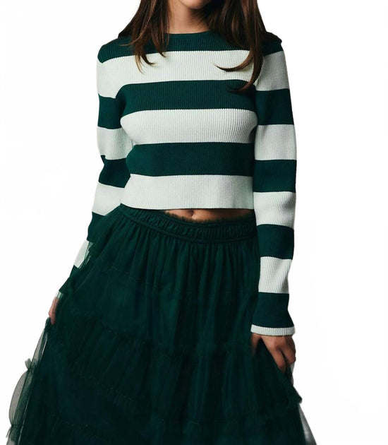 Sunday Edition Molly Striped Sweater Green Large 4