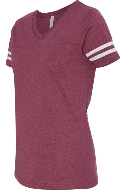 LAT Women's Football V-Neck Fine Jersey Tee Multi Large 4