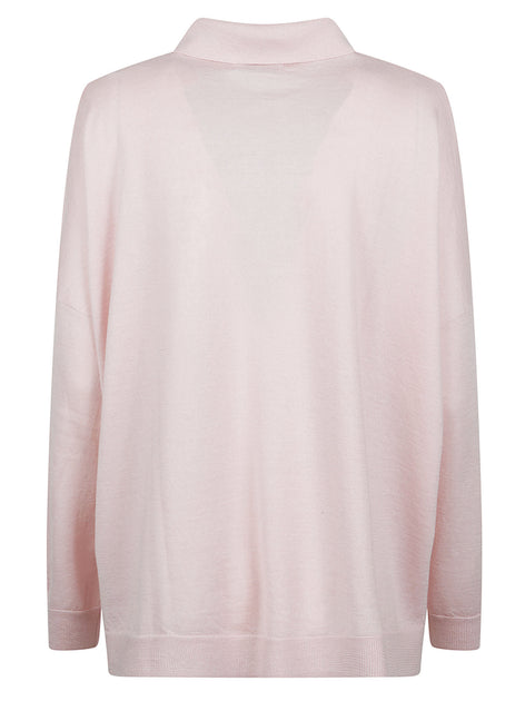 Beyou Soft Button-Up Knit Shirt Pink XS 3