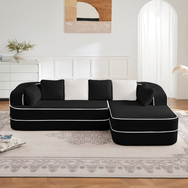 Streamdale 106 Teddy Fabric Sofa Black 3