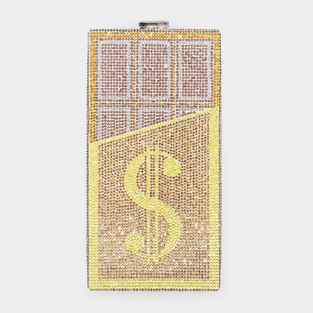 FASHNZFAB Dollar Sign Vertical Clutch Bag Multi One Size 6