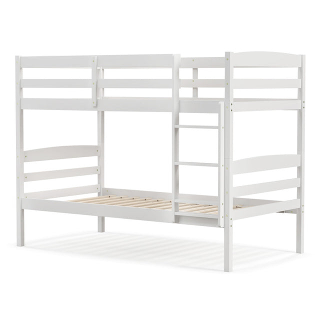 Hivvago Twin Over Twin Bunk Bed Frame Espresso 6