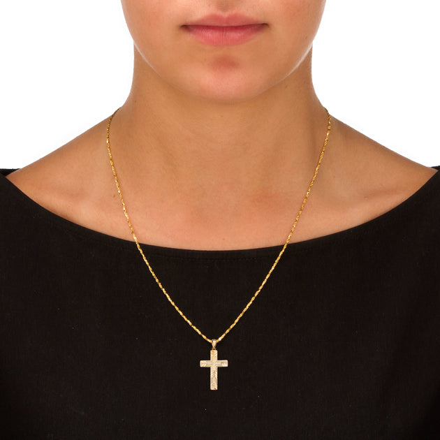 Palm Cross Pendant Yellow Gold 16mm 4