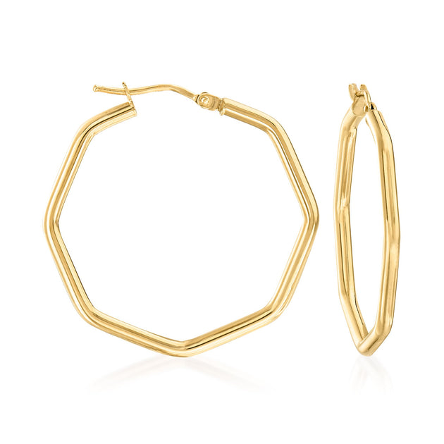 Ross-Simons Italian Geometric Hoop Earrings Gold 2