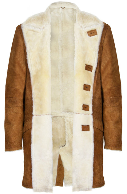 Infinity Warm Sheepskin Trench Coat Managua Brown Medium 3