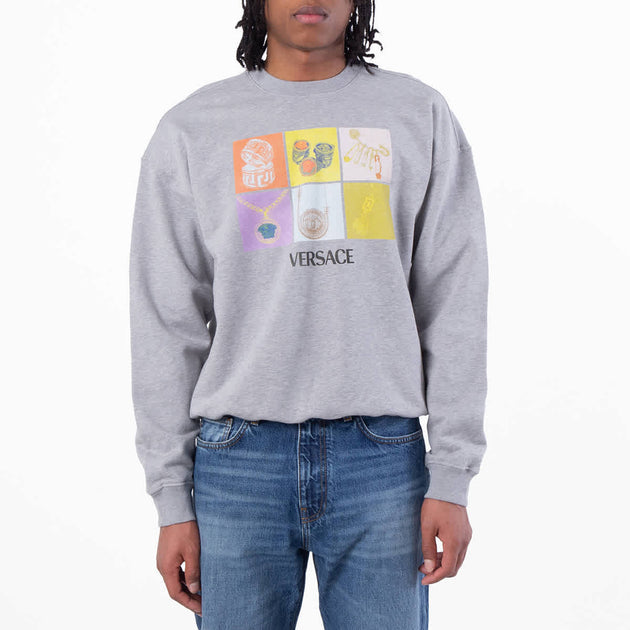 Versace Pop Jewels Print Sweatshirt Grau Small 2