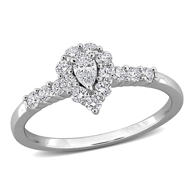 Mimi & Max Created Forever Halo Engagement Ring Sterling Silver US 5 2