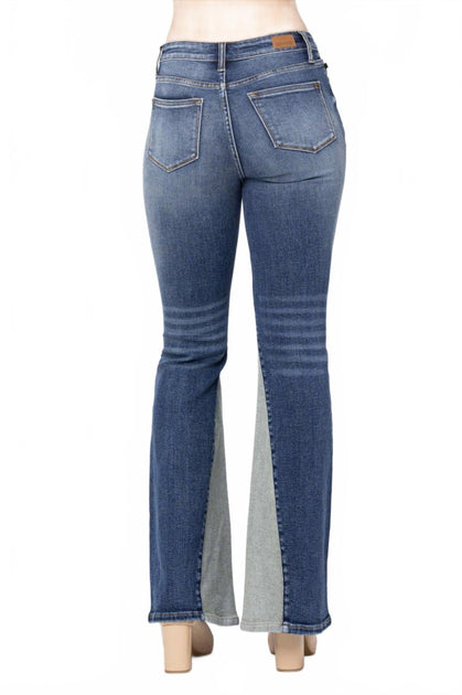 Judy Blue Inseam Panel Flare Jeans Blue 30 3
