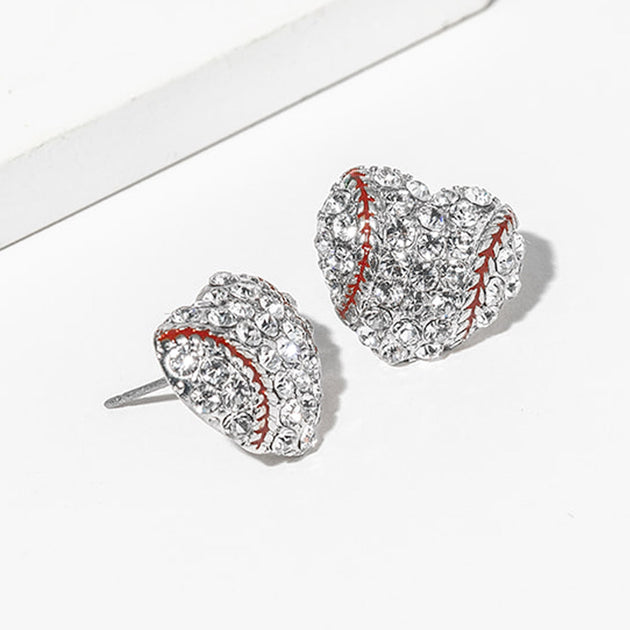 FASHNZFAB Heart Stud Earrings Silver 2