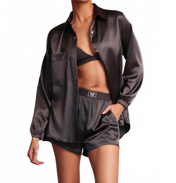 HEROINE SPORT Girlfriend Charmeuse Top Black XSmall 4