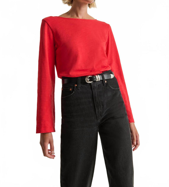 Nation LTD Tavin Tie Back Top Red Medium 4