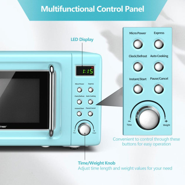 Four à micro-ondes rétro de comptoir 700W Vert Costway 6