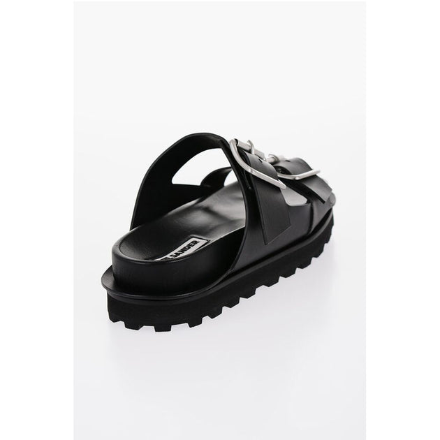 Jil Sander Leather Sandals With Double Men's Buckle | ShopSimon