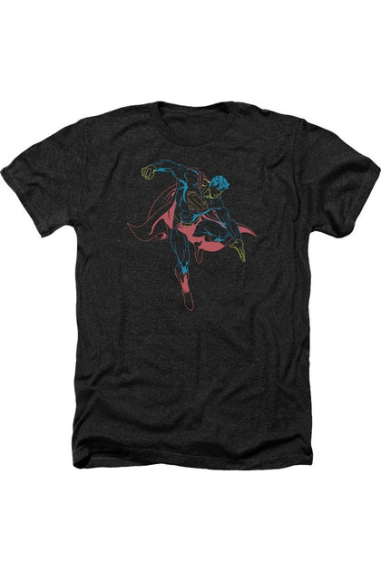 Gildan Superman Neon Heather T-Shirt Black XL 2