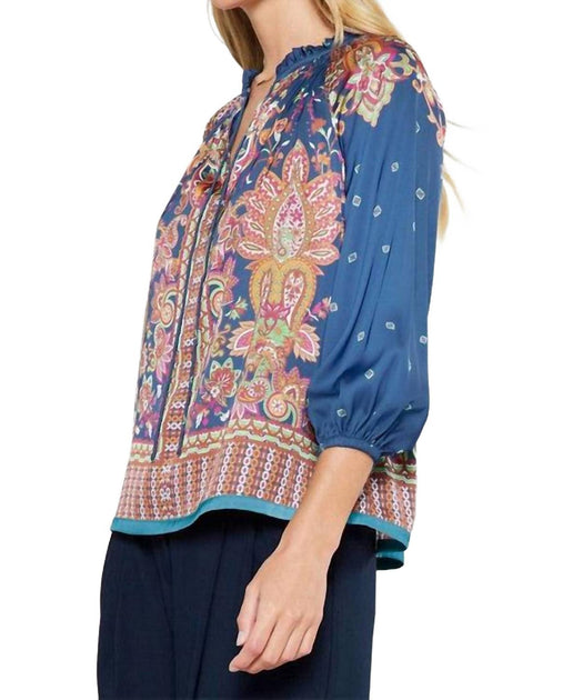 Current Air Paisley 3/4 Sleeve Blouse Multi Small 3