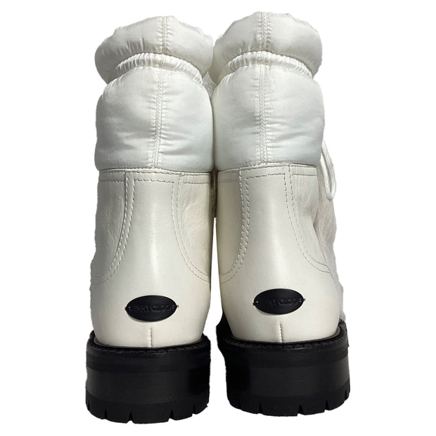 Jimmy Choo Fur Trim Ankle Boots White 35.5 4