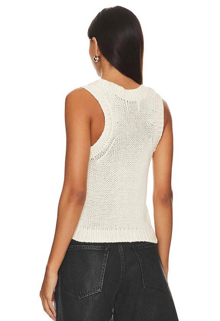 Madison Sweater Tank Beige Small 4