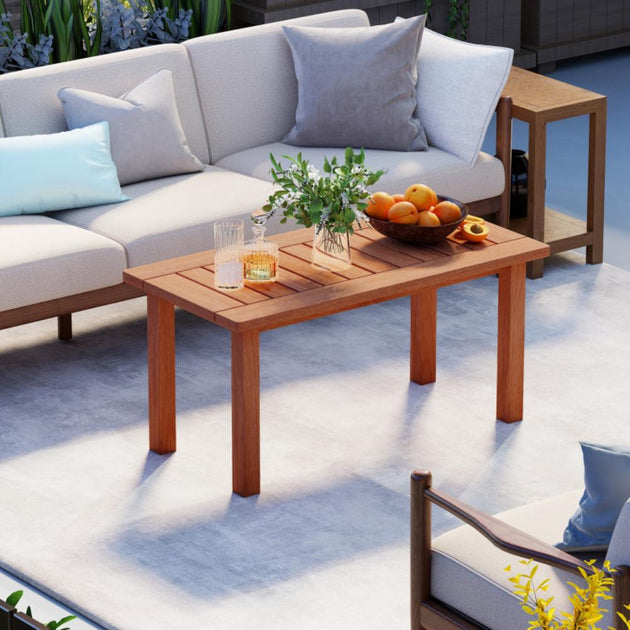 Hivvago Patio Coffee Table Natural 3