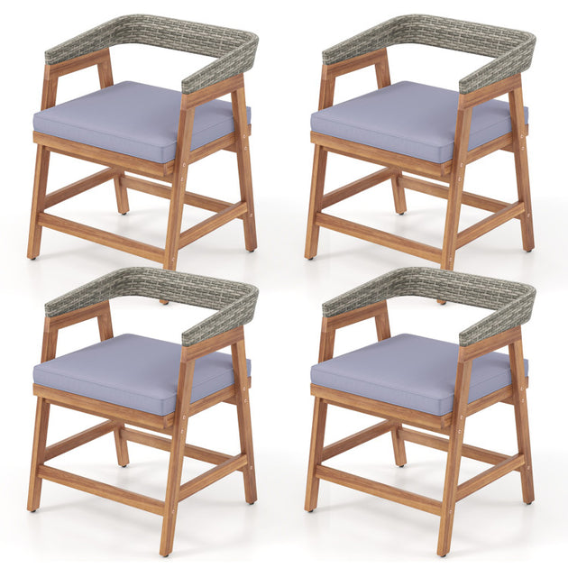 Hivvago Patio Dining Chairs Set of 4 Gray 2