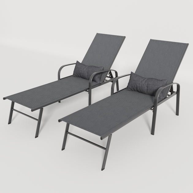 Streamdale 2 Pieces Set Outdoor Lounge Gray 3