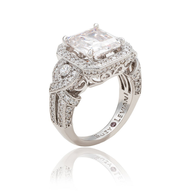 Suzy Levian Engagement Ring Sterling Silver US 5 5