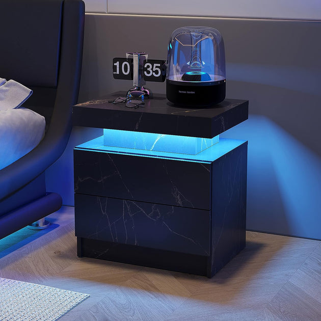 Streamdale Furniture Streamdale Nightstand LED Bedside Table