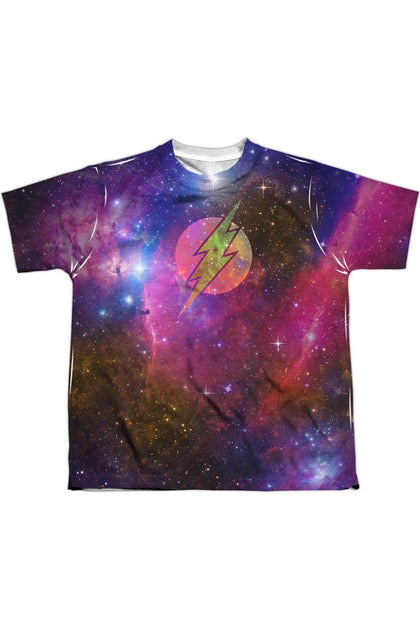 Gildan Justice League Flash Galaxy Youth Poly Crew Tee Purple Large 2