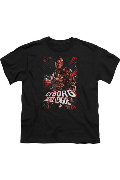 Gildan Justice League Movie Cyborg T-Shirt Black Small 2