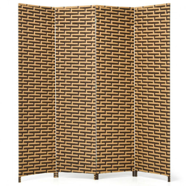 Hivvago 4 Panel Folding Room Divider Yellow 2