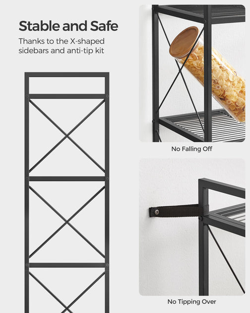 Hivvago 4-Tier Storage Rack Ink Black 4
