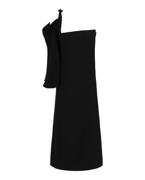 Ferragamo One-Shoulder Midi Dress Black EU 40 2