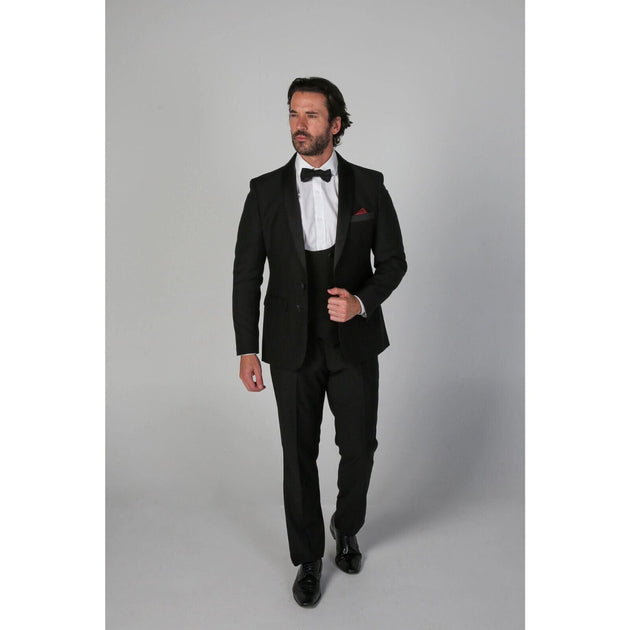 Oliver Tweed 3 Piece Tuxedo Suit Black US 36 Regular 4