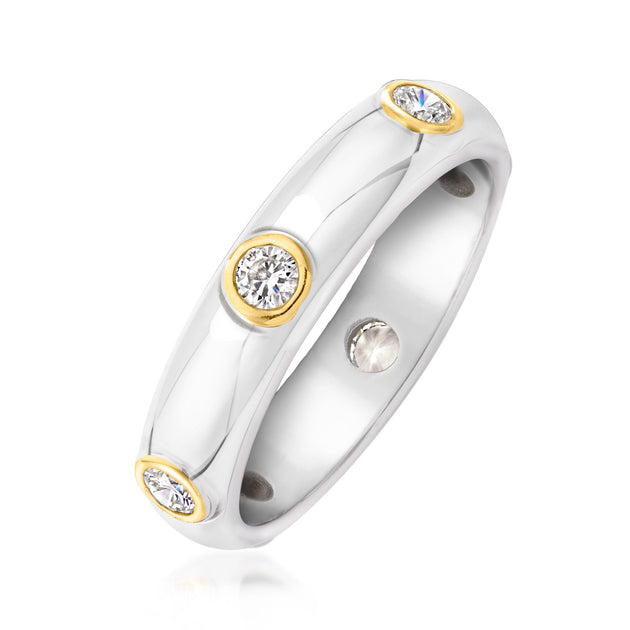 Ross-Simons Bezel-Set Lab-Grown Diamond Ring Silver US 6 4