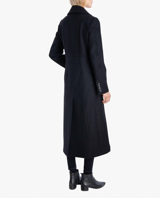 London Fog Single Breasted Maxi Peacoat Blue Large 3
