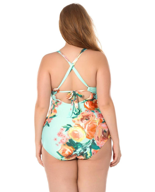 Becca High Tea Plunge One Piece Swimsuit Multi 0X 3