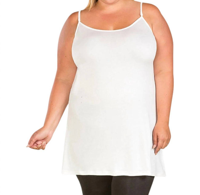 On The Plus Side Layering Camisole White 1X 2